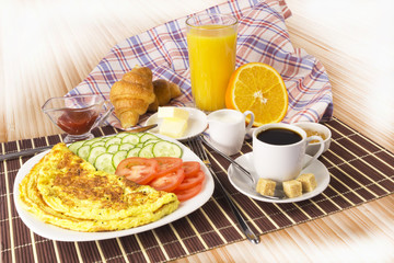 Breakfast with omelet