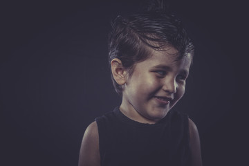 Obraz premium boy with funny hair crest