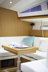 Interiors of a speedboat