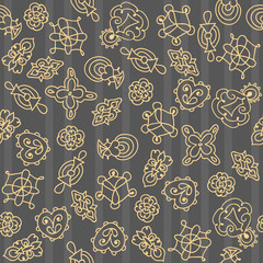 Ornate floral seamless texture, abstract hand-drawn pattern.