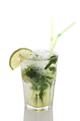 .Fresh mojito in the sweaty glass