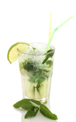 Fresh mojito in the sweaty glass