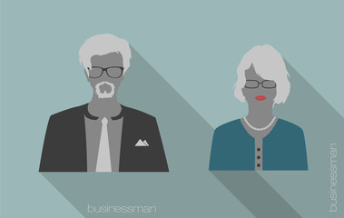 woman and man businessman icons