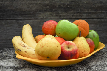 A tray with fruit