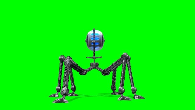Alien Hexapot Drohne walk - green screen