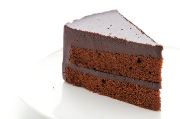 Cake chocolate isolated on white background