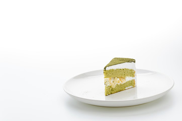Cake matcha isolated white background