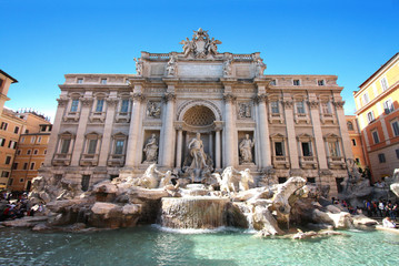 Naklejka premium Rome - Trevi fountain - Fontaine de Trevi