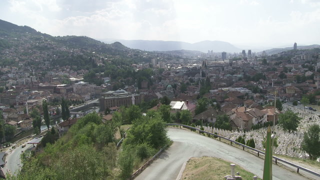 Panorama of Sarajevo with Gazi Husrev mosque
