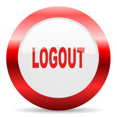 logout glossy web icon