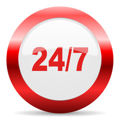 24/7 glossy web icon