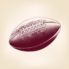 rugby ball hand drawn vector llustration realistic sketch