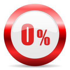 0 percent glossy web icon