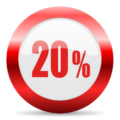 20 percent glossy web icon