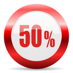 50 percent glossy web icon