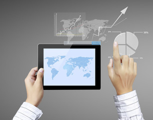 touch- tablet in hands