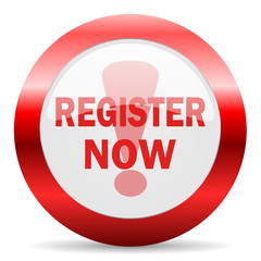 register now glossy web icon