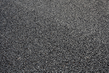close-up horizontal view of new asphalt road
