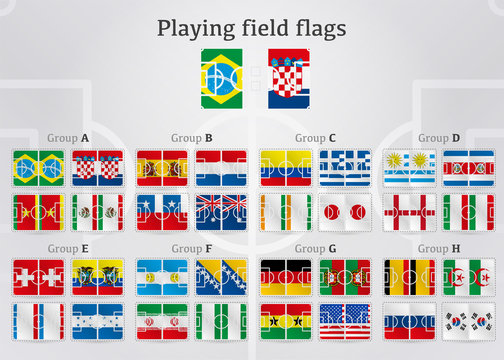 World cup football field flags