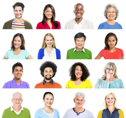 Fototapeta premium Portrait of Multiethnic Colorful Cheerful People