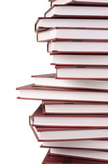 Pile of books isolated on white