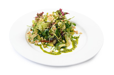 Salad with rucola and pine nuts