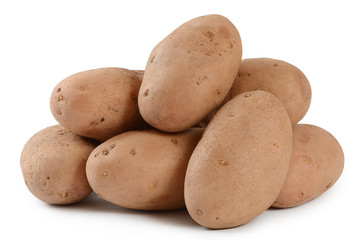 Fresh potato close up isolated on white background
