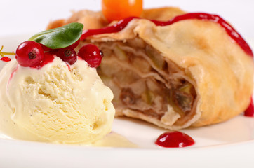Vanilla ice cream close up