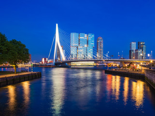 Erasmus Bridge at Twilight, Rotterdam, The Netherlands
