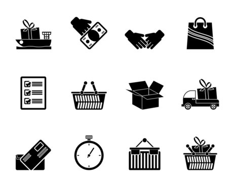 Silhouette Shipping and logistic icons