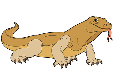 Cartoon animal - goanna - illustration for the children
