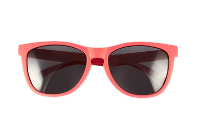 Red sun glasses isolated