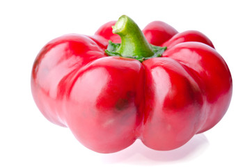 Beautiful juicy red chili pepper isolated on white background