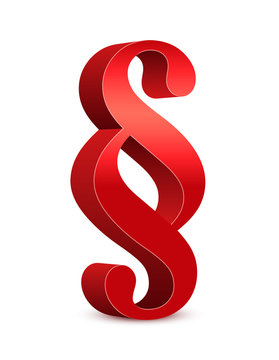 Paragraph &ndash; Rotes 3D Paragraphenzeichen