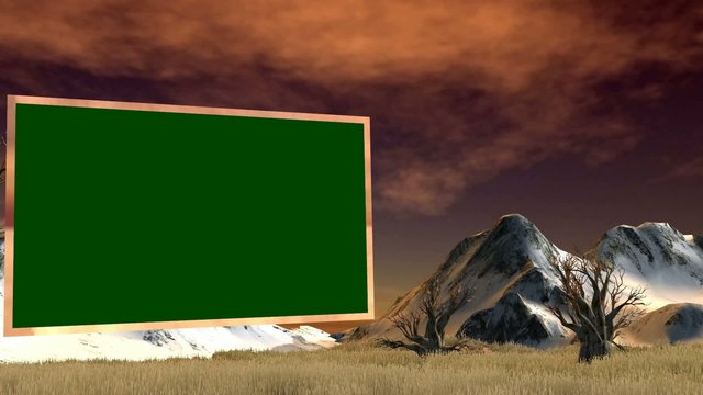 Savanna with Flat TV Green Screen - Virtual Studio Background