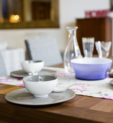 closeup of cup and plate