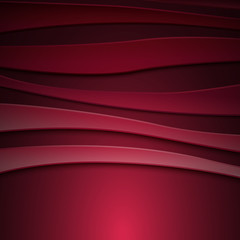 Red abstract background with curved lines