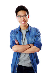 Portrait of a handsome asian man in glasses