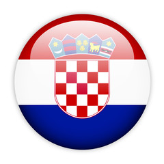 Naklejka premium Croatia flag button