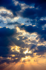 Sunbeam ray light cloud sky twilight color