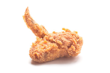 Fried chicken on white background