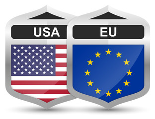USA & EU – Metal Shield Icons