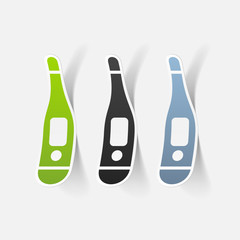 realistic design element: thermometer, medical