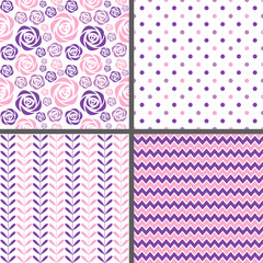 Pastel Pink & Purple Seamless Patterns