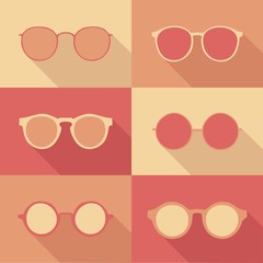 glasses set, hipster glasses, vector illustration