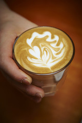 Cappuccino or latte coffee