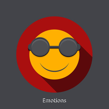 Vector emotion flat icon on gray background