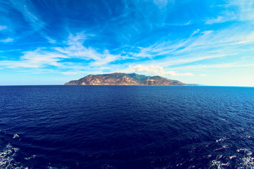 Elba island Tuscan Archipelago from the ship