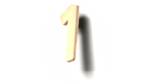 The number 1 rising on white background