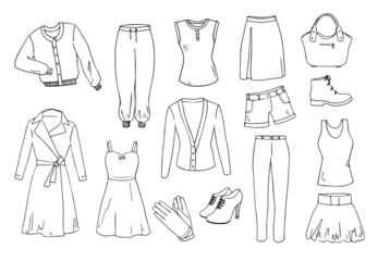 Fashion and clothes vector set